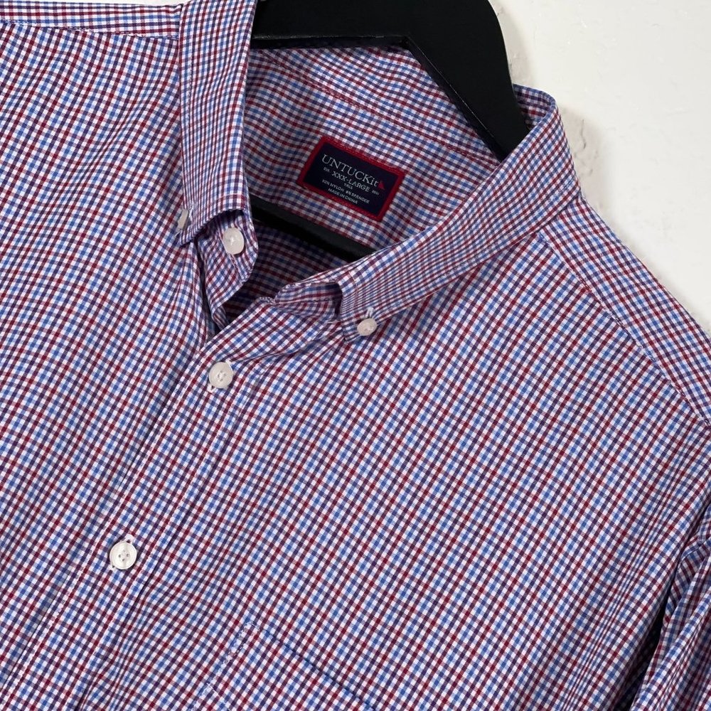 Untuckit Lorimar L/S Performance Button Shirt Nylon Blend Plaid Men's 3XLT